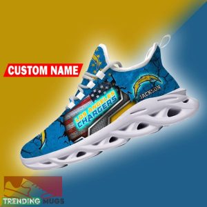 Los Angeles Chargers NFL Sport Sneakers Flag Pattern Max Soul Shoes Personalized - Los Angeles Chargers NFL Sport Sneakers Flag Pattern Max Soul Shoes Personalized Photo 4