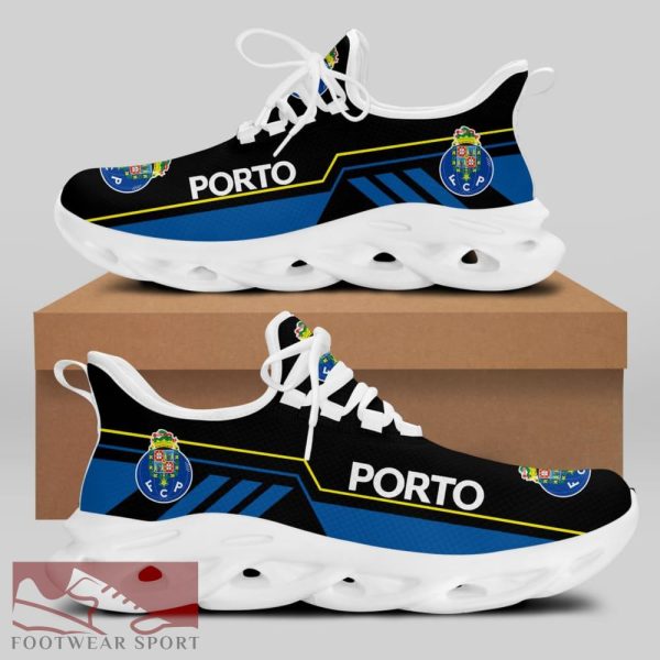 Chunky Sneakers FC PORTO Liga Portugal Logo Trend Max Soul Shoes For Fans - FC PORTO Chunky Sneakers White Black Max Soul Shoes For Men And Women Photo 2
