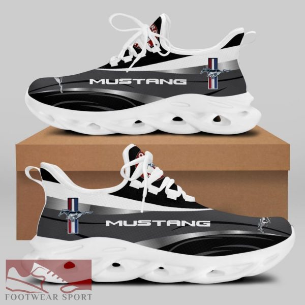 FORD MUSTANG Racing Car Running Sneakers Graphic Max Soul Shoes For Men And Women - FORD MUSTANG Chunky Sneakers White Black Max Soul Shoes For Men And Women Photo 2