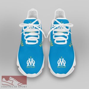 Olympique de Marseille Ligue 1 Logo Chunky Sneakers Trendsetting Max Soul Shoes For Fans - Olympique de Marseille Chunky Sneakers White Black Max Soul Shoes For Men And Women Photo 3
