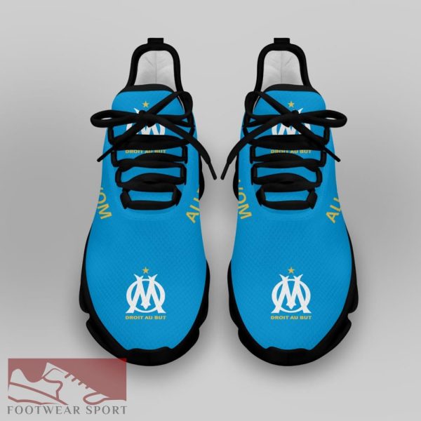 Olympique de Marseille Ligue 1 Logo Chunky Sneakers Trendsetting Max Soul Shoes For Fans - Olympique de Marseille Chunky Sneakers White Black Max Soul Shoes For Men And Women Photo 4