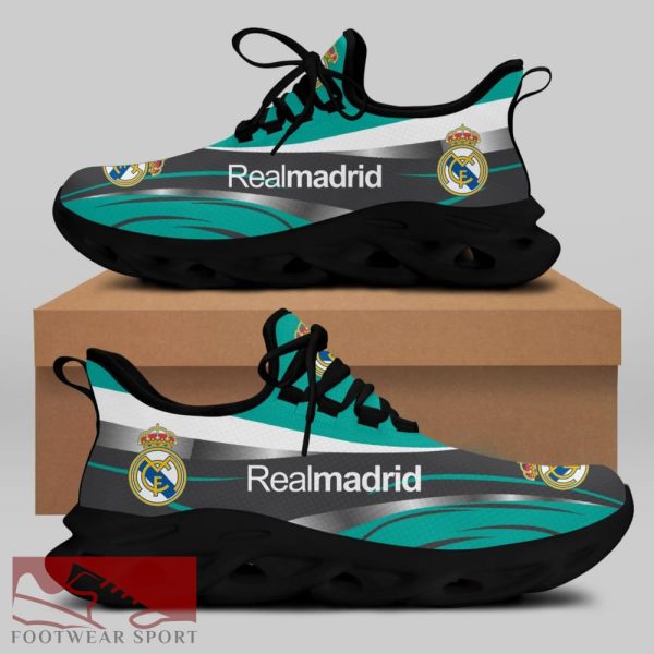 Real Madrid Laliga Running Shoes Footwear Max Soul Sneakers For Fans - Real Madrid Chunky Sneakers White Black Max Soul Shoes For Men And Women Photo 2