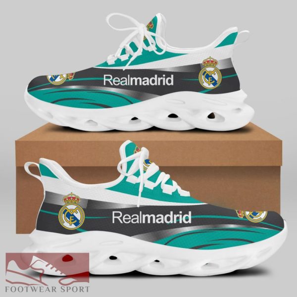 Real Madrid Laliga Running Shoes Footwear Max Soul Sneakers For Fans - Real Madrid Chunky Sneakers White Black Max Soul Shoes For Men And Women Photo 1