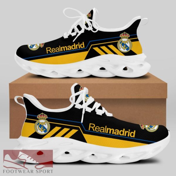 Real Madrid Laliga Running Shoes Innovative Max Soul Sneakers For Fans - Real Madrid Chunky Sneakers White Black Max Soul Shoes For Men And Women Photo 2