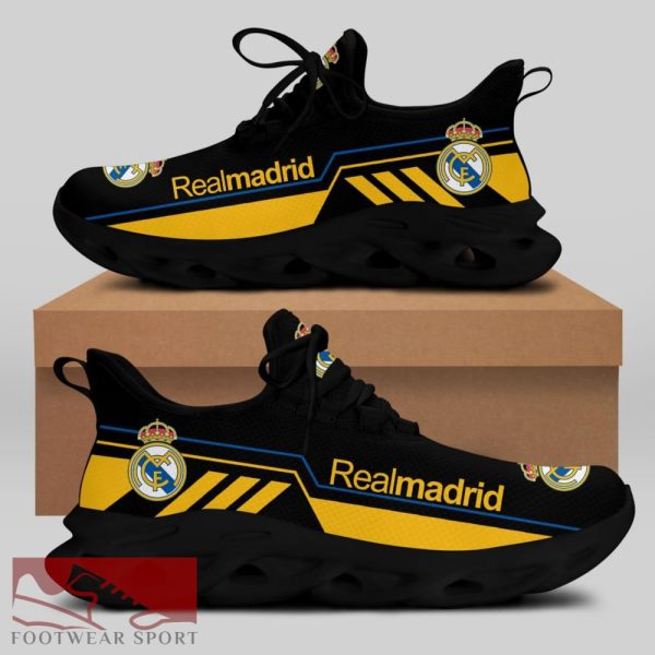 Real Madrid Laliga Running Shoes Innovative Max Soul Sneakers For Fans - Real Madrid Chunky Sneakers White Black Max Soul Shoes For Men And Women Photo 1