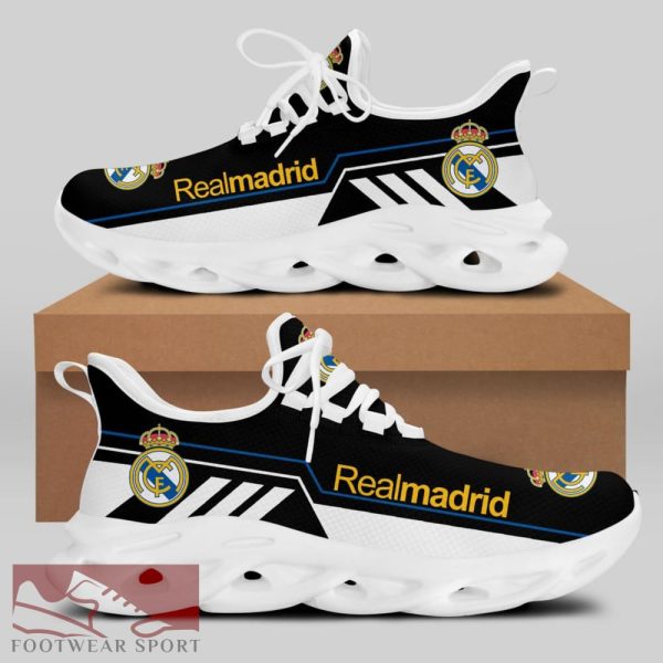 Real Madrid Laliga Running Shoes Modern Max Soul Sneakers For Fans - Real Madrid Chunky Sneakers White Black Max Soul Shoes For Men And Women Photo 2