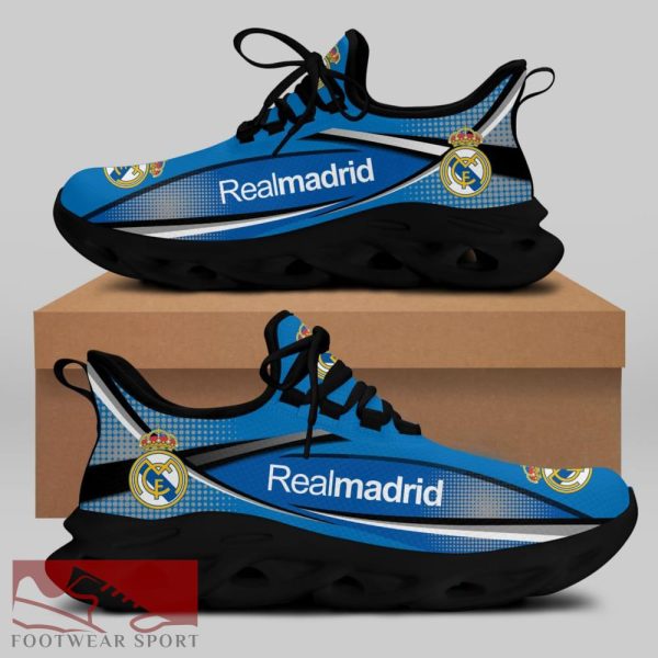 Real Madrid Laliga Running Shoes Runway Max Soul Sneakers For Fans - Real Madrid Chunky Sneakers White Black Max Soul Shoes For Men And Women Photo 2