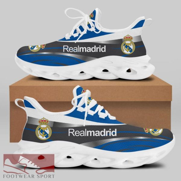 Real Madrid Laliga Running Shoes Trendy Max Soul Sneakers For Fans - Real Madrid Chunky Sneakers White Black Max Soul Shoes For Men And Women Photo 1