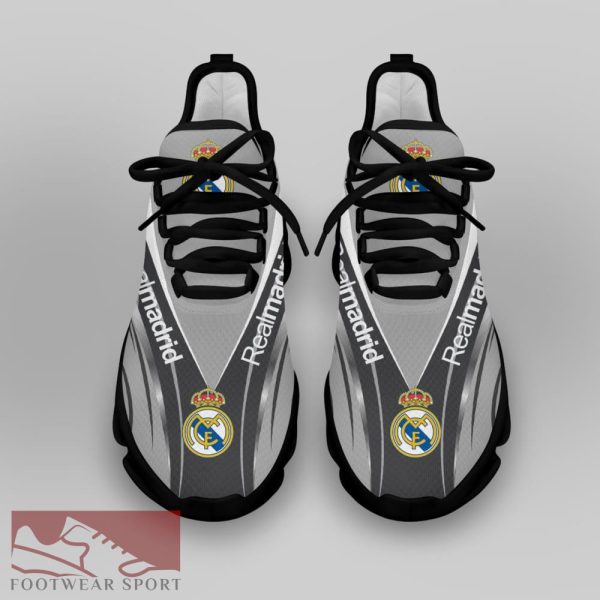 Real Madrid Laliga Running Shoes Unique Max Soul Sneakers For Fans - Real Madrid Chunky Sneakers White Black Max Soul Shoes For Men And Women Photo 4
