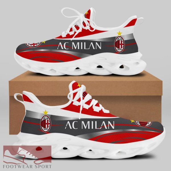 Sport Shoes AC Milan Seria A Club Fans Branding Max Soul Sneakers For Men And Women - AC Milan Chunky Sneakers White Black Max Soul Shoes For Men And Women Photo 1