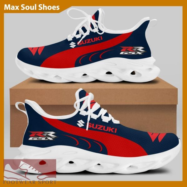 SUZUKI RACING Racing Car Running Sneakers Modern Max Soul Shoes For Men And Women - SUZUKI RACING Chunky Sneakers White Black Max Soul Shoes For Men And Women Photo 2