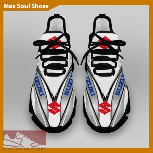 SUZUKI RACING Racing Car Running Sneakers Runway Max Soul Shoes For Men And Women - SUZUKI RACING Chunky Sneakers White Black Max Soul Shoes For Men And Women Photo 4