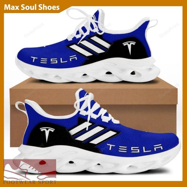 TESLA Racing Car Running Sneakers Badge Max Soul Shoes For Men And Women - TESLA Chunky Sneakers White Black Max Soul Shoes For Men And Women Photo 2