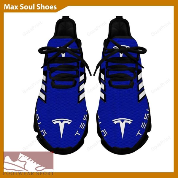 TESLA Racing Car Running Sneakers Badge Max Soul Shoes For Men And Women - TESLA Chunky Sneakers White Black Max Soul Shoes For Men And Women Photo 3