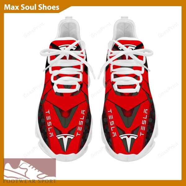 TESLA Racing Car Running Sneakers Branding Max Soul Shoes For Men And Women - TESLA Chunky Sneakers White Black Max Soul Shoes For Men And Women Photo 4