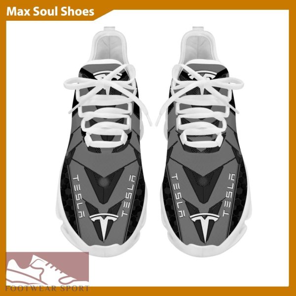 TESLA Racing Car Running Sneakers Symbolize Max Soul Shoes For Men And Women - TESLA Chunky Sneakers White Black Max Soul Shoes For Men And Women Photo 4
