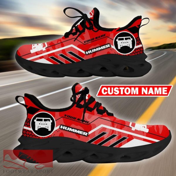 Custom Name Hummer Logo Camo Red Max Soul Sneakers Racing Car And Motorcycle Chunky Sneakers - Hummer Logo Racing Car Tractor Farmer Max Soul Shoes Personalized Photo 4
