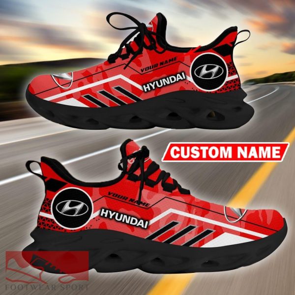 Custom Name Hyundai Logo Camo Red Max Soul Sneakers Racing Car And Motorcycle Chunky Sneakers - Hyundai Logo Racing Car Tractor Farmer Max Soul Shoes Personalized Photo 4