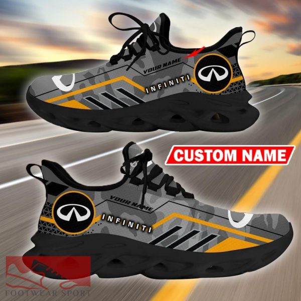 Custom Name Infiniti Logo Camo Grey Max Soul Sneakers Racing Car And Motorcycle Chunky Sneakers - Infiniti Logo Racing Car Tractor Farmer Max Soul Shoes Personalized Photo 3