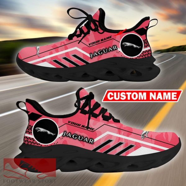 Custom Name Jaguar Logo Camo Pink Max Soul Sneakers Racing Car And Motorcycle Chunky Sneakers - Jaguar Logo Racing Car Tractor Farmer Max Soul Shoes Personalized Photo 5