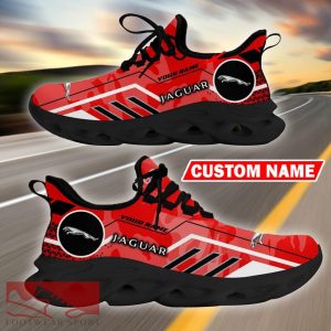 Custom Name Jaguar Logo Camo Red Max Soul Sneakers Racing Car And Motorcycle Chunky Sneakers - Jaguar Logo Racing Car Tractor Farmer Max Soul Shoes Personalized Photo 4