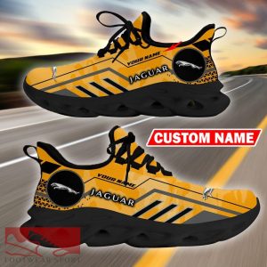Custom Name Jaguar Logo Camo Yellow Max Soul Sneakers Racing Car And Motorcycle Chunky Sneakers - Jaguar Logo Racing Car Tractor Farmer Max Soul Shoes Personalized Photo 2
