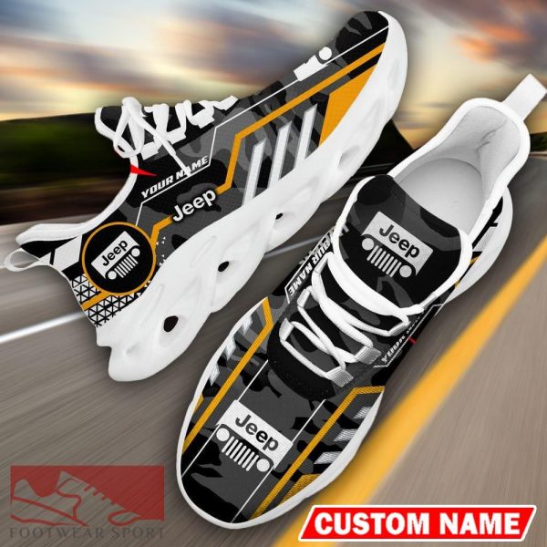 Custom Name Jeep Logo Camo Black Max Soul Sneakers Racing Car And Motorcycle Chunky Sneakers - Jeep Logo Racing Car Tractor Farmer Max Soul Shoes Personalized Photo 11