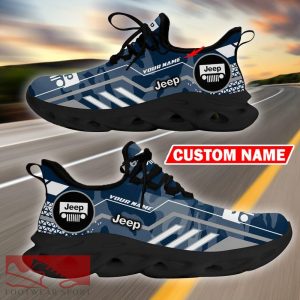 Custom Name Jeep Logo Camo Navy Max Soul Sneakers Racing Car And Motorcycle Chunky Sneakers - Jeep Logo Racing Car Tractor Farmer Max Soul Shoes Personalized Photo 10