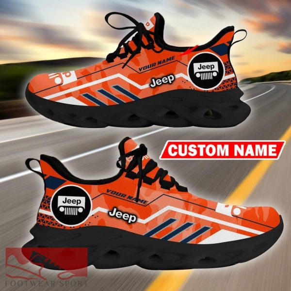 Custom Name Jeep Logo Camo Orange Max Soul Sneakers Racing Car And Motorcycle Chunky Sneakers - Jeep Logo Racing Car Tractor Farmer Max Soul Shoes Personalized Photo 9