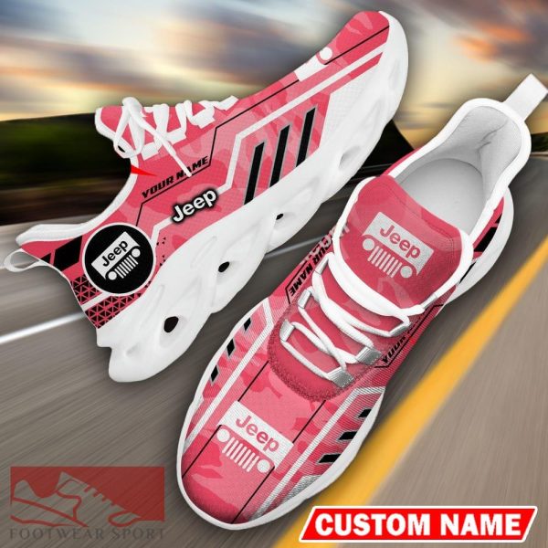Custom Name Jeep Logo Camo Pink Max Soul Sneakers Racing Car And Motorcycle Chunky Sneakers - Jeep Logo Racing Car Tractor Farmer Max Soul Shoes Personalized Photo 15