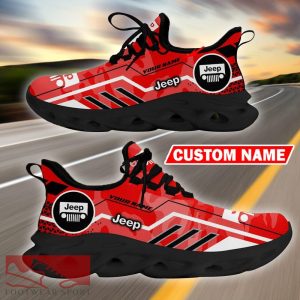 Custom Name Jeep Logo Camo Red Max Soul Sneakers Racing Car And Motorcycle Chunky Sneakers - Jeep Logo Racing Car Tractor Farmer Max Soul Shoes Personalized Photo 4