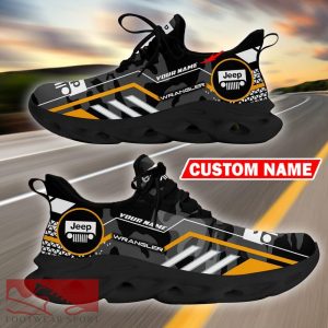 Custom Name Jeep Wrangler Logo Camo Black Max Soul Sneakers Racing Car And Motorcycle Chunky Sneakers - Jeep Wrangler Logo Racing Car Tractor Farmer Max Soul Shoes Personalized Photo 1