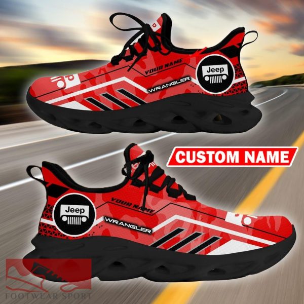 Custom Name Jeep Wrangler Logo Camo Red Max Soul Sneakers Racing Car And Motorcycle Chunky Sneakers - Jeep Wrangler Logo Racing Car Tractor Farmer Max Soul Shoes Personalized Photo 4