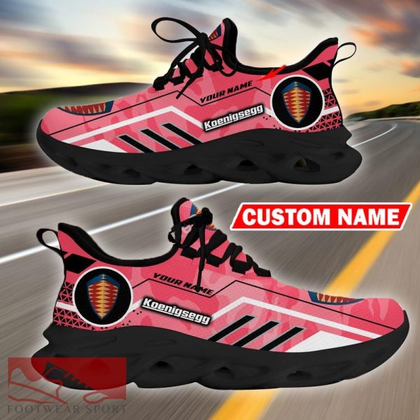 Custom Name Koenigsegg Logo Camo Pink Max Soul Sneakers Racing Car And Motorcycle Chunky Sneakers - Koenigsegg Logo Racing Car Tractor Farmer Max Soul Shoes Personalized Photo 5
