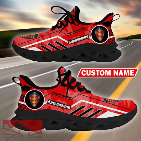 Custom Name Koenigsegg Logo Camo Red Max Soul Sneakers Racing Car And Motorcycle Chunky Sneakers - Koenigsegg Logo Racing Car Tractor Farmer Max Soul Shoes Personalized Photo 4
