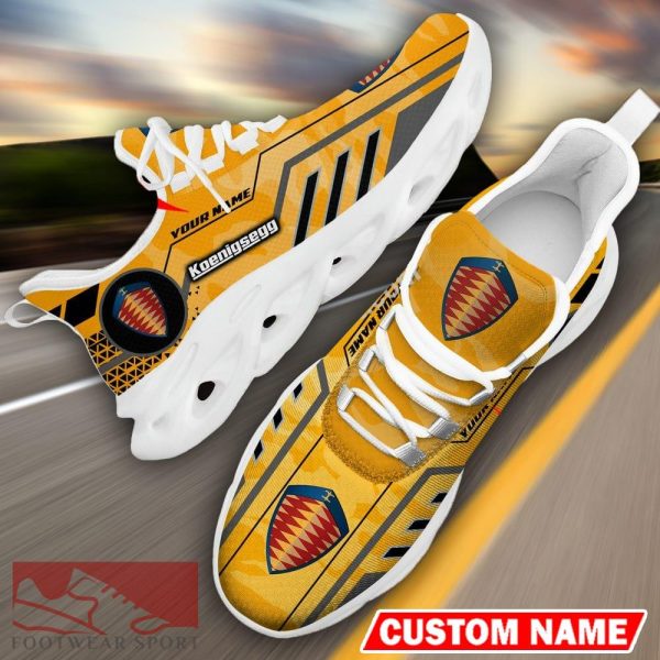 Custom Name Koenigsegg Logo Camo Yellow Max Soul Sneakers Racing Car And Motorcycle Chunky Sneakers - Koenigsegg Logo Racing Car Tractor Farmer Max Soul Shoes Personalized Photo 12