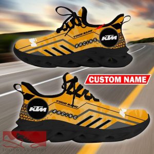 Custom Name KTM Logo Camo Yellow Max Soul Sneakers Racing Car And Motorcycle Chunky Sneakers - KTM Logo Racing Car Tractor Farmer Max Soul Shoes Personalized Photo 2