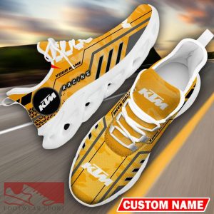 Custom Name KTM Logo Camo Yellow Max Soul Sneakers Racing Car And Motorcycle Chunky Sneakers - KTM Logo Racing Car Tractor Farmer Max Soul Shoes Personalized Photo 12