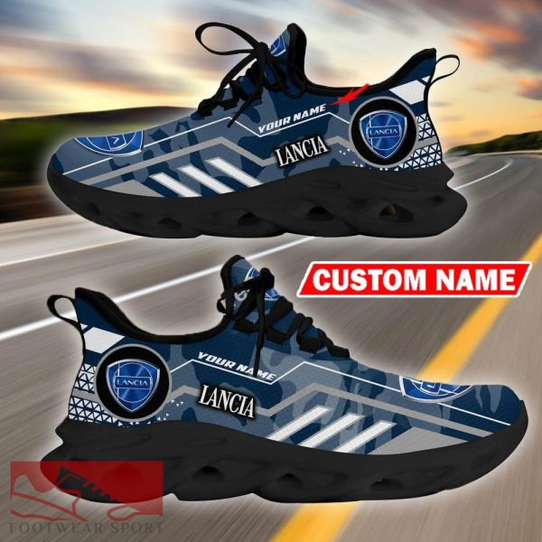Custom Name Lancia Logo Camo Navy Max Soul Sneakers Racing Car And Motorcycle Chunky Sneakers - Lancia Logo Racing Car Tractor Farmer Max Soul Shoes Personalized Photo 10