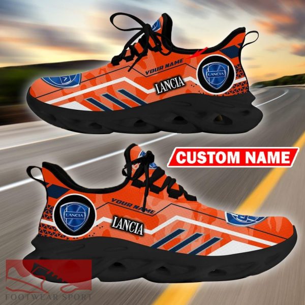 Custom Name Lancia Logo Camo Orange Max Soul Sneakers Racing Car And Motorcycle Chunky Sneakers - Lancia Logo Racing Car Tractor Farmer Max Soul Shoes Personalized Photo 9