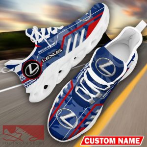Custom Name Lexus Logo Camo Blue Max Soul Sneakers Racing Car And Motorcycle Chunky Sneakers - Lexus Logo Racing Car Tractor Farmer Max Soul Shoes Personalized Photo 18
