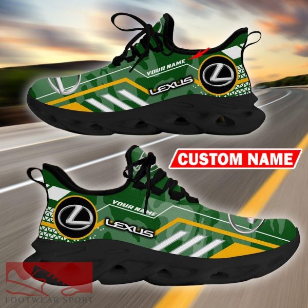 Custom Name Lexus Logo Camo Green Max Soul Sneakers Racing Car And Motorcycle Chunky Sneakers - Lexus Logo Racing Car Tractor Farmer Max Soul Shoes Personalized Photo 7
