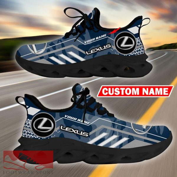 Custom Name Lexus Logo Camo Navy Max Soul Sneakers Racing Car And Motorcycle Chunky Sneakers - Lexus Logo Racing Car Tractor Farmer Max Soul Shoes Personalized Photo 10
