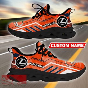 Custom Name Lexus Logo Camo Orange Max Soul Sneakers Racing Car And Motorcycle Chunky Sneakers - Lexus Logo Racing Car Tractor Farmer Max Soul Shoes Personalized Photo 9