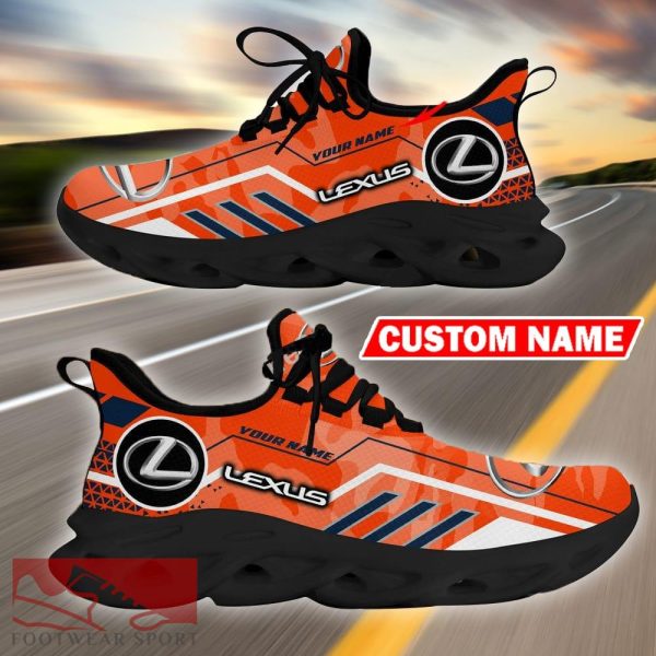 Custom Name Lexus Logo Camo Orange Max Soul Sneakers Racing Car And Motorcycle Chunky Sneakers - Lexus Logo Racing Car Tractor Farmer Max Soul Shoes Personalized Photo 9