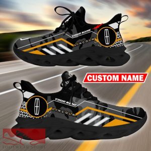 Custom Name Lincoln Logo Camo Black Max Soul Sneakers Racing Car And Motorcycle Chunky Sneakers - Lincoln Logo Racing Car Tractor Farmer Max Soul Shoes Personalized Photo 1