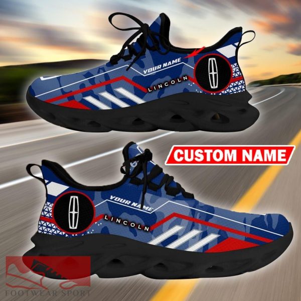 Custom Name Lincoln Logo Camo Blue Max Soul Sneakers Racing Car And Motorcycle Chunky Sneakers - Lincoln Logo Racing Car Tractor Farmer Max Soul Shoes Personalized Photo 8