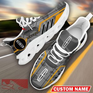 Custom Name Lincoln Logo Camo Grey Max Soul Sneakers Racing Car And Motorcycle Chunky Sneakers - Lincoln Logo Racing Car Tractor Farmer Max Soul Shoes Personalized Photo 13