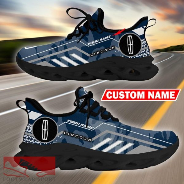 Custom Name Lincoln Logo Camo Navy Max Soul Sneakers Racing Car And Motorcycle Chunky Sneakers - Lincoln Logo Racing Car Tractor Farmer Max Soul Shoes Personalized Photo 10