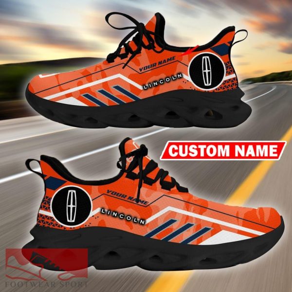 Custom Name Lincoln Logo Camo Orange Max Soul Sneakers Racing Car And Motorcycle Chunky Sneakers - Lincoln Logo Racing Car Tractor Farmer Max Soul Shoes Personalized Photo 9